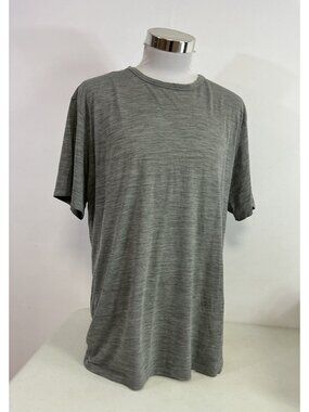 Gray Short Sleeve Merino Wool Blend T Shirt Mens XL